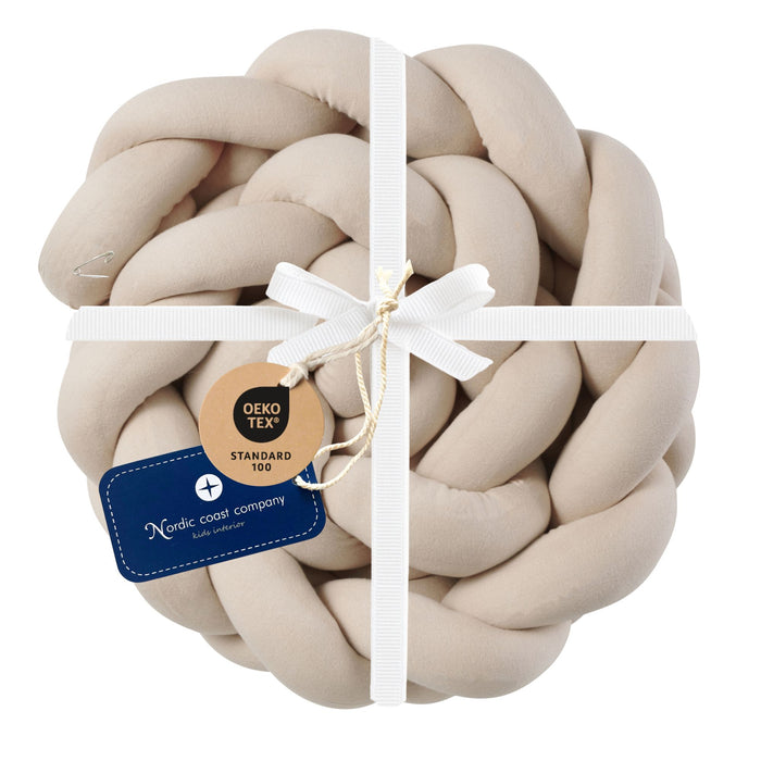 Bettschlange geflochten Sand Strick