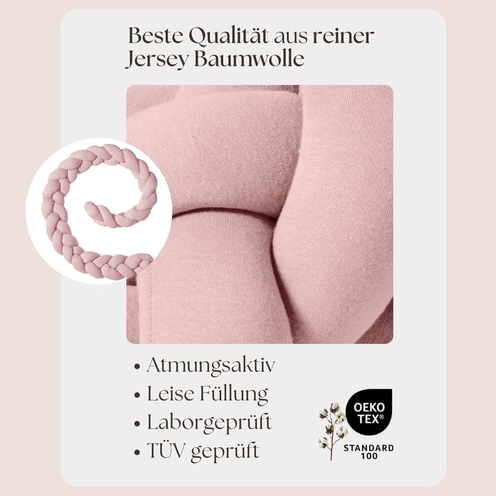 Braided bed bumper pink jersey