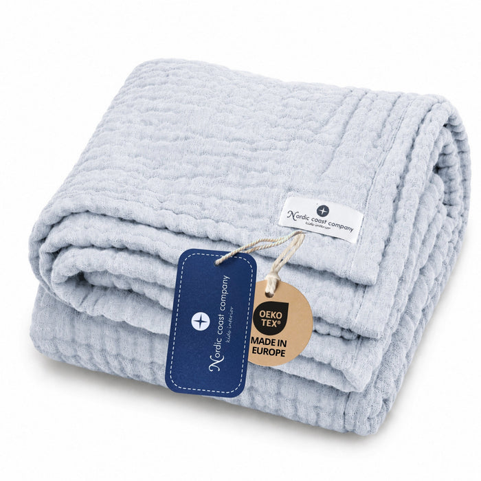 Musselin Decke Blau Large