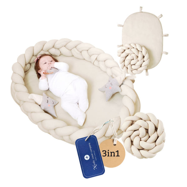 Baby Nest geflochten Natur | 100% Baumwolle | Nordic Coast Company