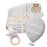 Baby Geschenk 3er Set Geburt grau - Bild 1