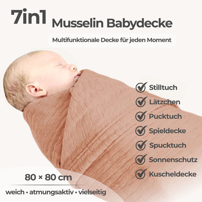 Musselin Decke Karamell