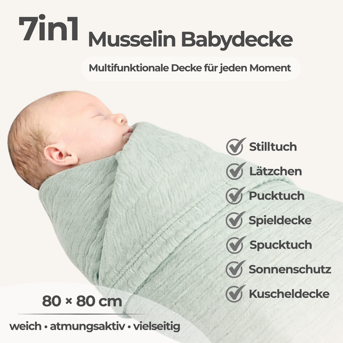 Musselin Decke Mint