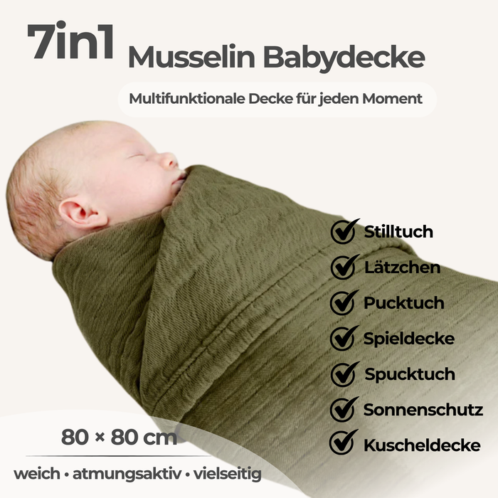Muslin Blanket Olive Green