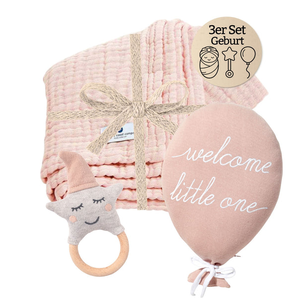Baby Geschenk 3er Set Geburt rosa | Nordic Coast Company