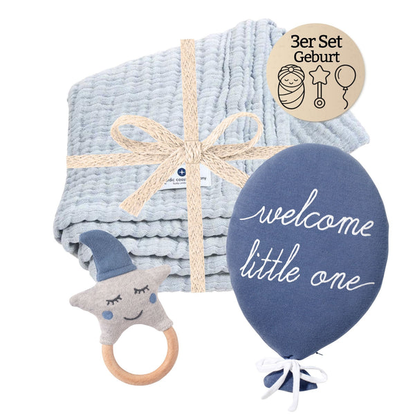 Baby Geschenk 3er Set Geburt blau | Nordic Coast Company