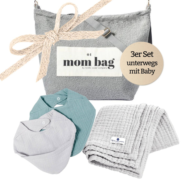 Geschenkset - Unterwegs mit Baby Grau | Nordic Coast Company