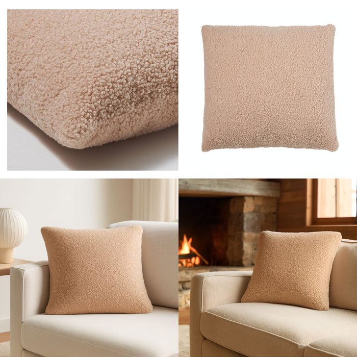 Teddykissen Bouclé Kissen Beige 40x40cm