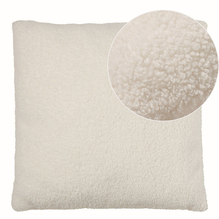 Bouclé Kissen Teddystoff Creme 50x50cm.