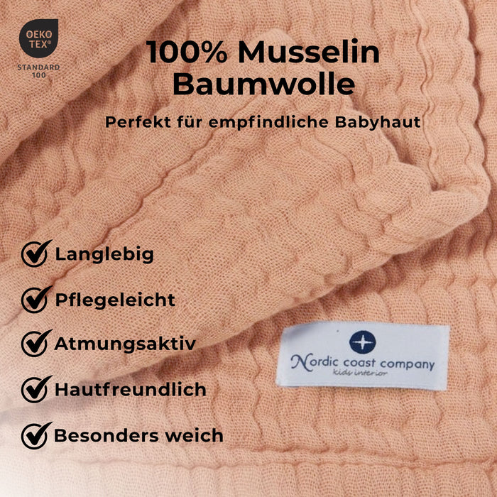 Musselin Decke Karamell