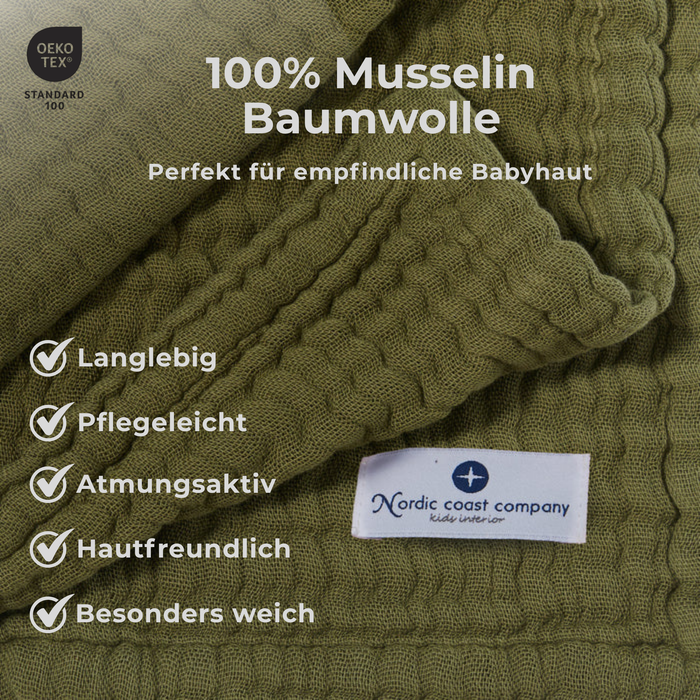 Muslin Blanket Olive Green