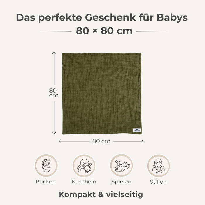 Muslin Blanket Olive Green