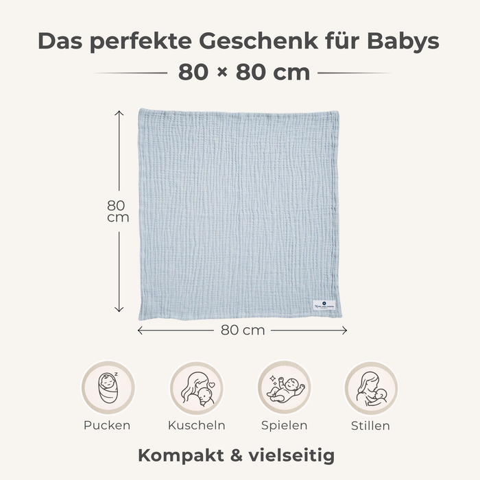 Musselin Decke Blau