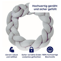 Bettschlange geflochten Grau Strick - Bild 5