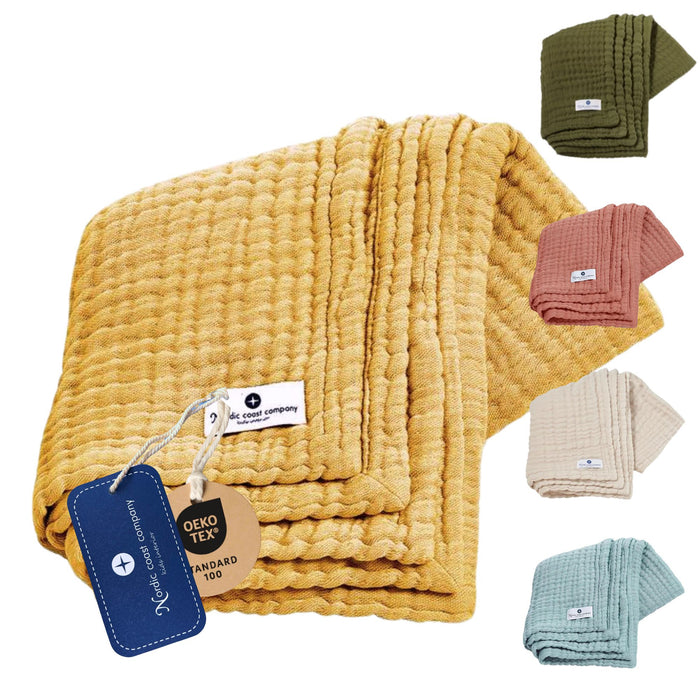 Musselin Decke Curry Gelb