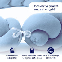 Bettschlange geflochten Blau Jersey - Bild 8