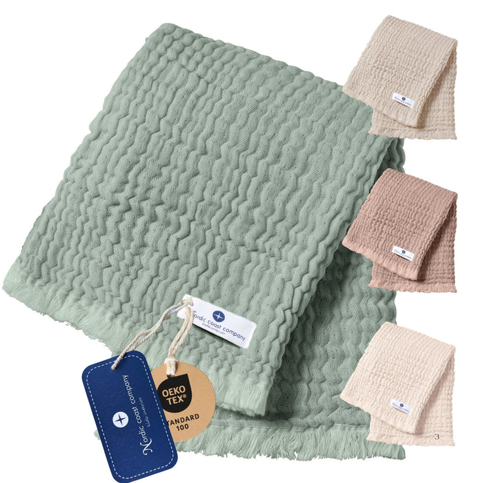 Musselin Fransendecke Mint