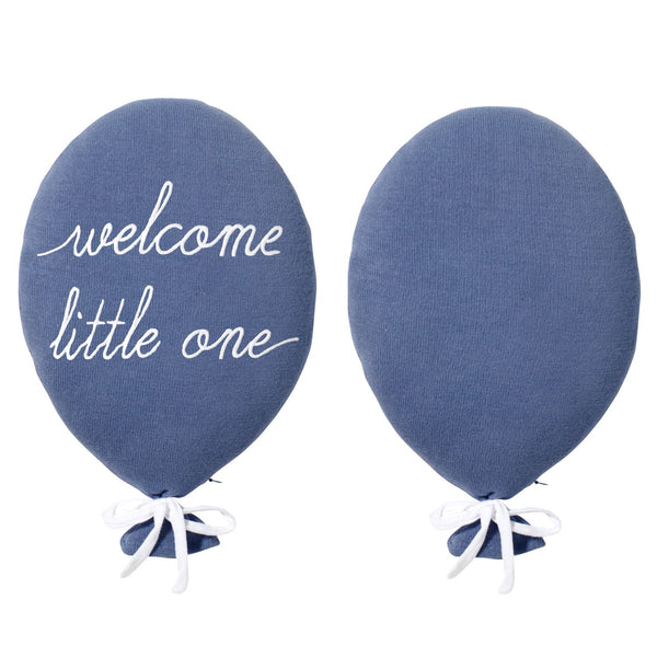 Babygeschenk Wanddeko und Babykissen Ballon Blau.