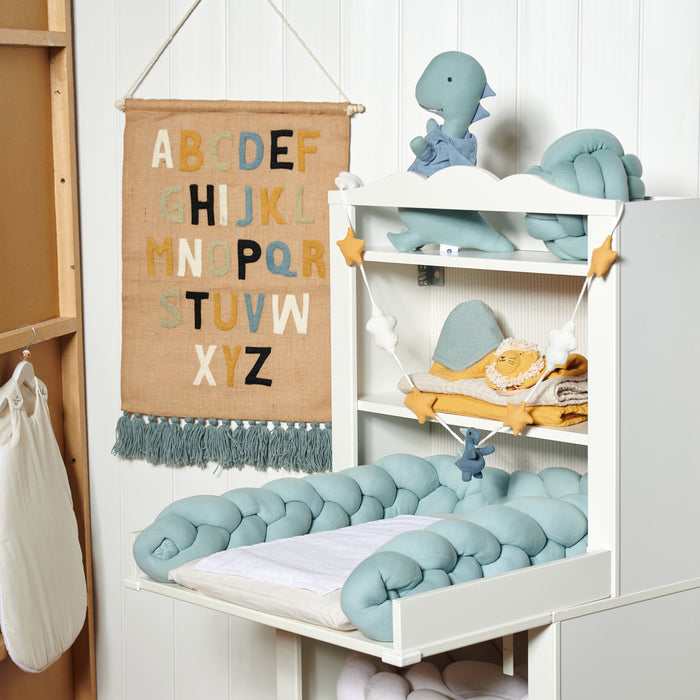 Bettschlange geflochten Mint Jersey