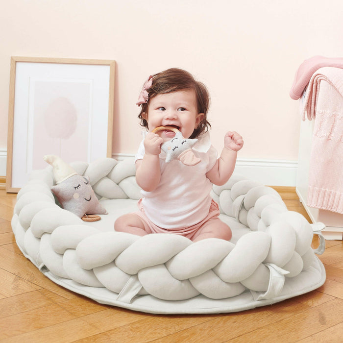 Tour de lit bébé coton tressé ivoire