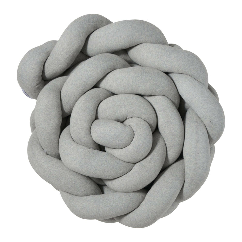 Bettschlange geflochten Grau Jersey schmal (240x13cm)