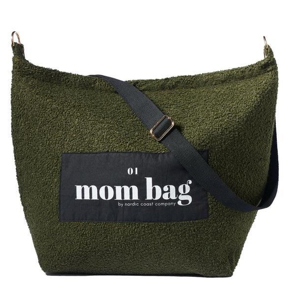 Mom Bag Teddy Bouclé Olive | Nordic Coast Company