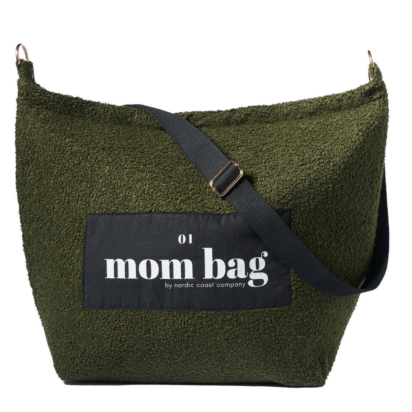 Mom Bag Teddy Bouclé Olive | Nordic Coast Company