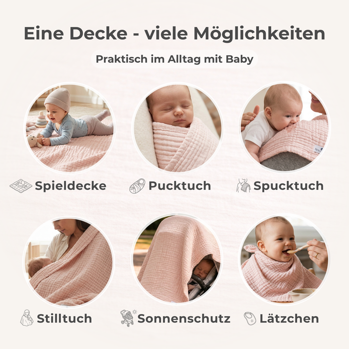 Muslin blanket pink