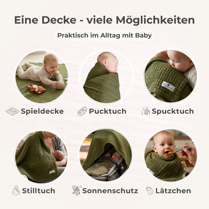 Muslin Blanket Olive Green