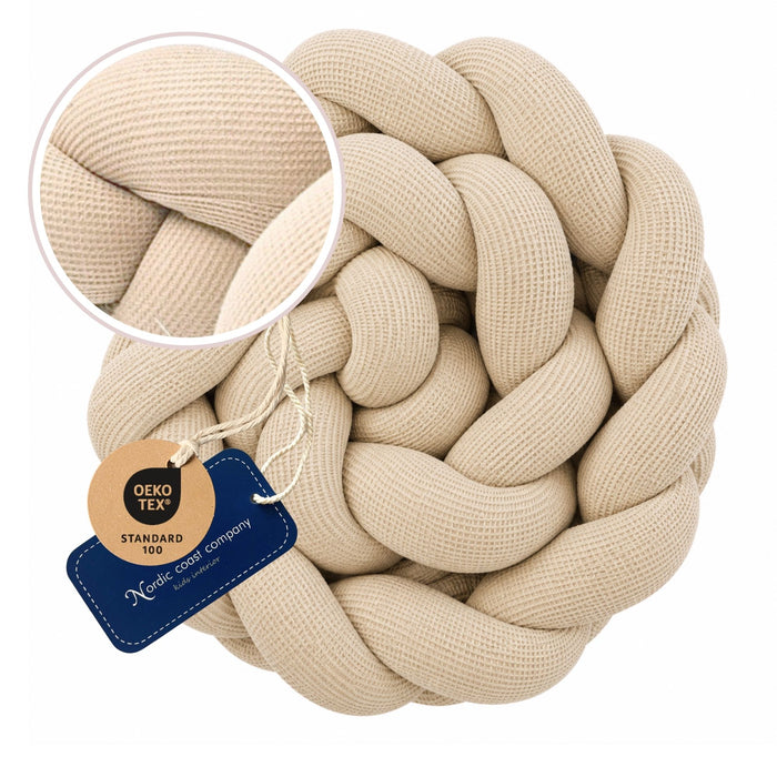 Bettschlange geflochten Soft Waffel Beige