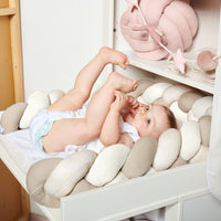 Tresse de lit en coton tricoté trio beige sable naturel - Bild 2
