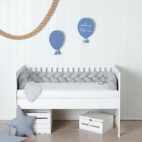 Bettschlange geflochten Grau Jersey schmal (240x13cm) - Bild 7