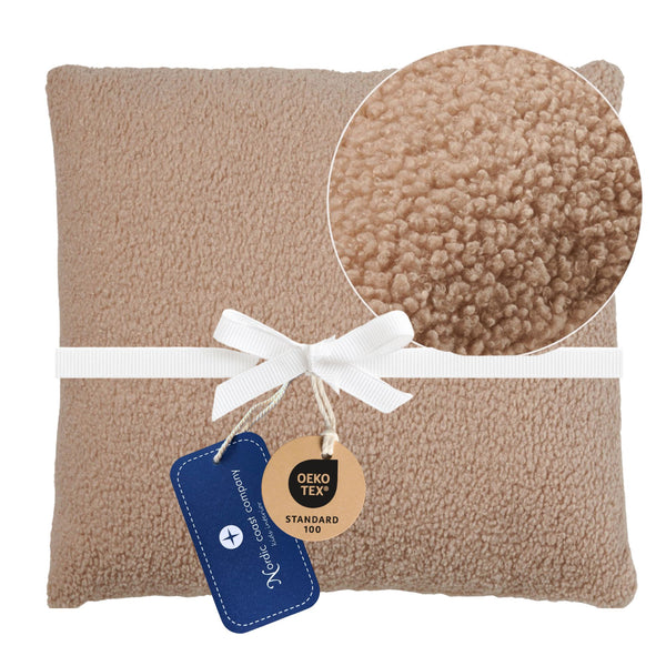 Teddy Fellkissen Beige 50x50cm.