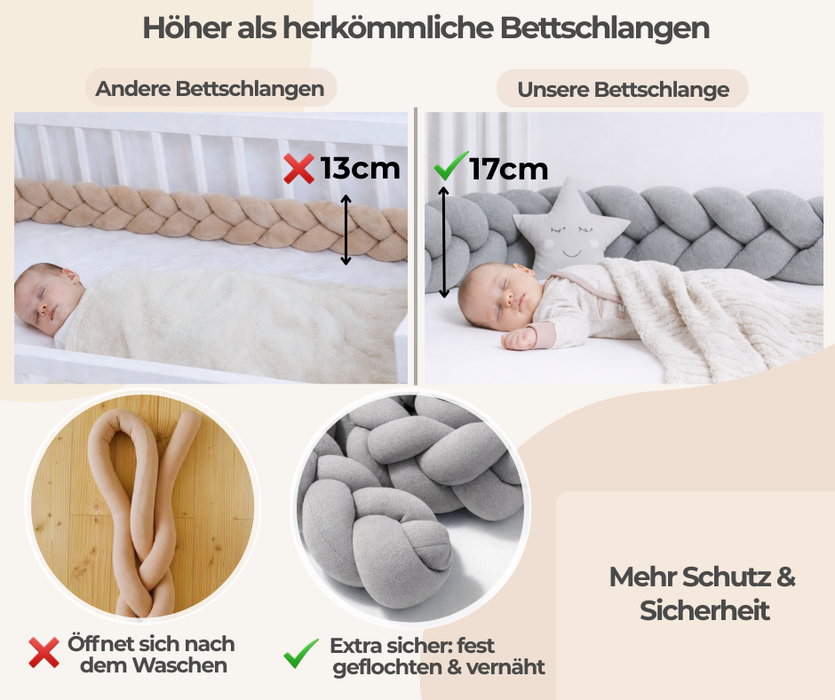 Bettschlagen geflochten sicher vernähte Enden