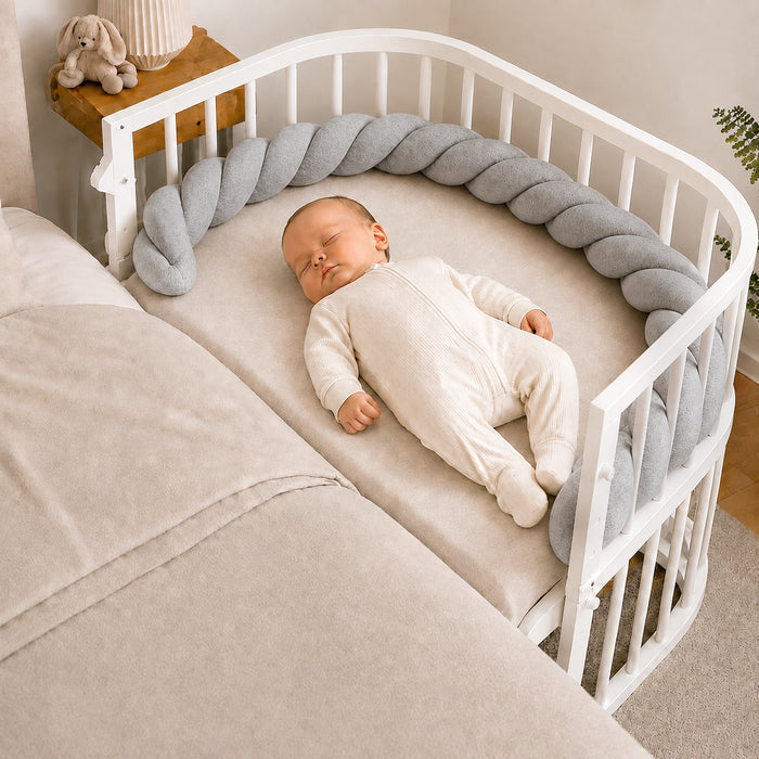 Bettschlange Twister geflochten 180 cm Grau