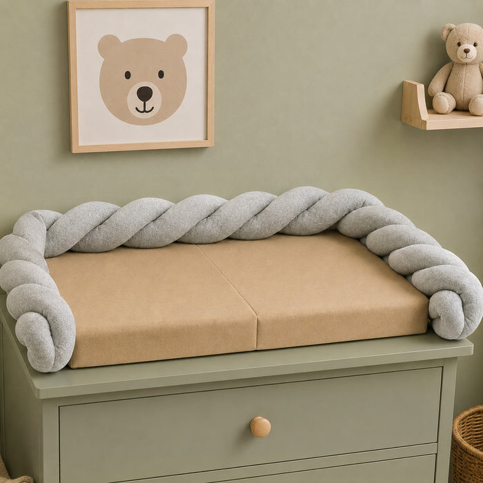 Bettschlange Twister geflochten 180 cm Grau