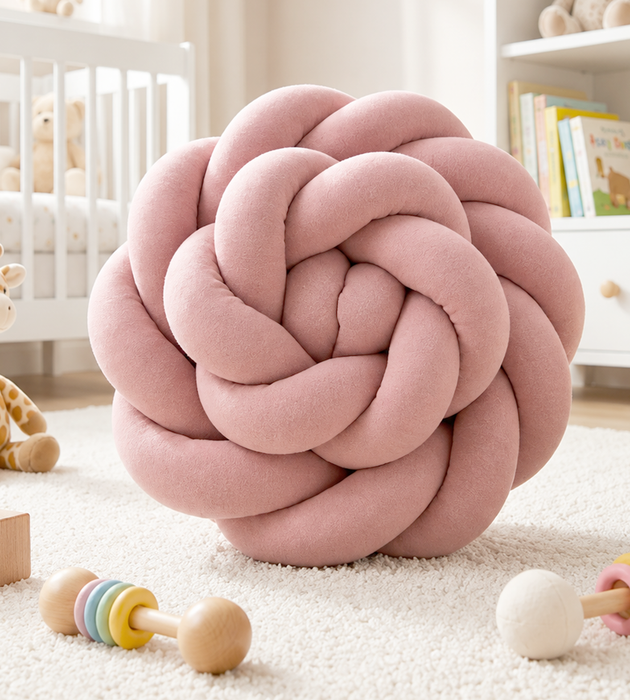 Bettschlange Twister geflochten 180 cm Rosa