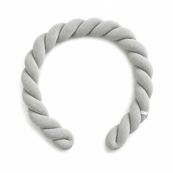 Bettschlange Twister geflochten 180 cm Grau
