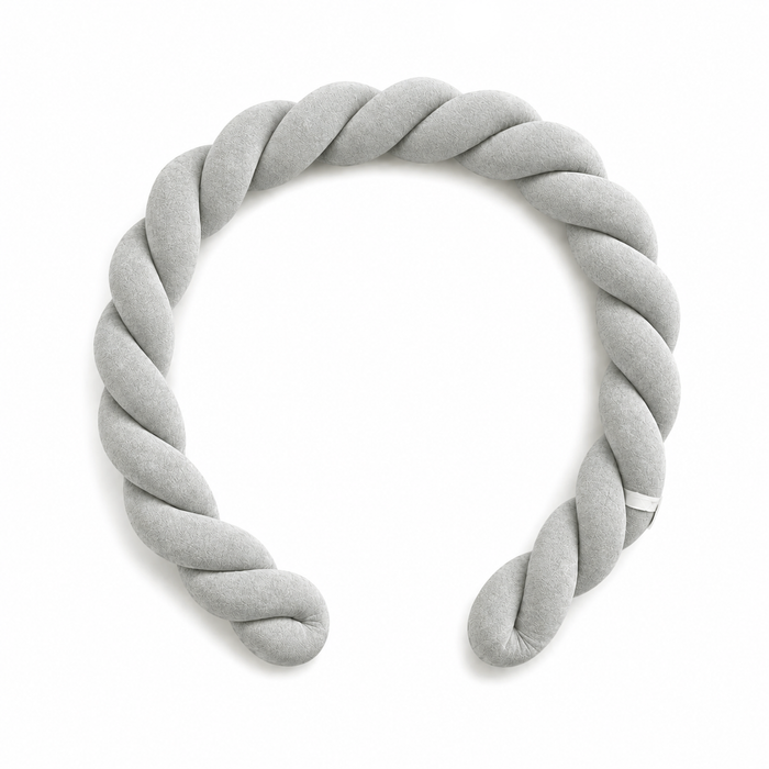 Bettschlange Twister geflochten 180 cm Grau