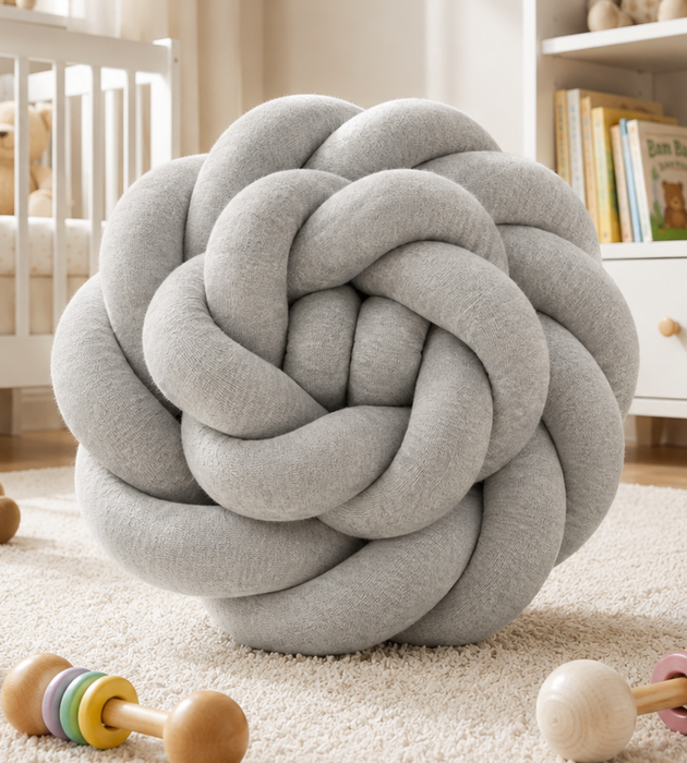 Bettschlange Twister geflochten 180 cm Grau