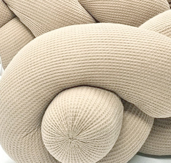 Tresse de lit en coton tricoté sable
