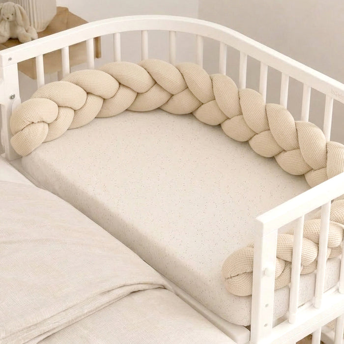 Tresse de lit en coton tricoté sable