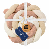 Tresse de lit en coton tricoté sable - Bild 1