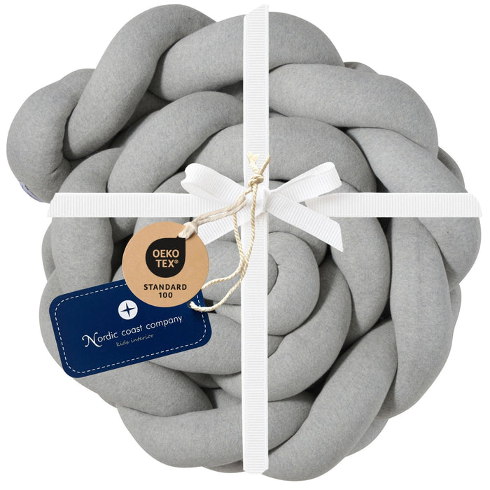 Bettschlange geflochten Grau Strick XL