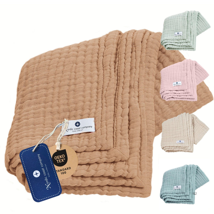 Musselin Decke Beige