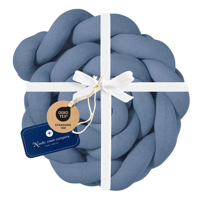 Bettschlange geflochten Blau Jersey