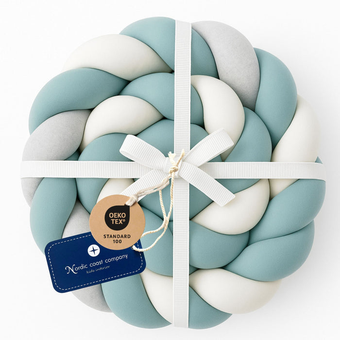 Bettschlange geflochten Jersey Trio Grau.