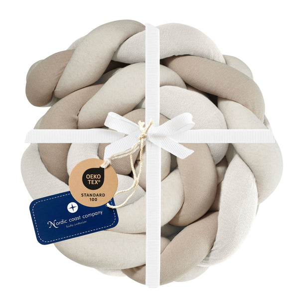Bettschlange geflochten Trio Beige Sand Natur | Nordic Coast Company
