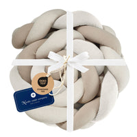 Tresse de lit en coton tricoté trio beige sable naturel - Bild 1