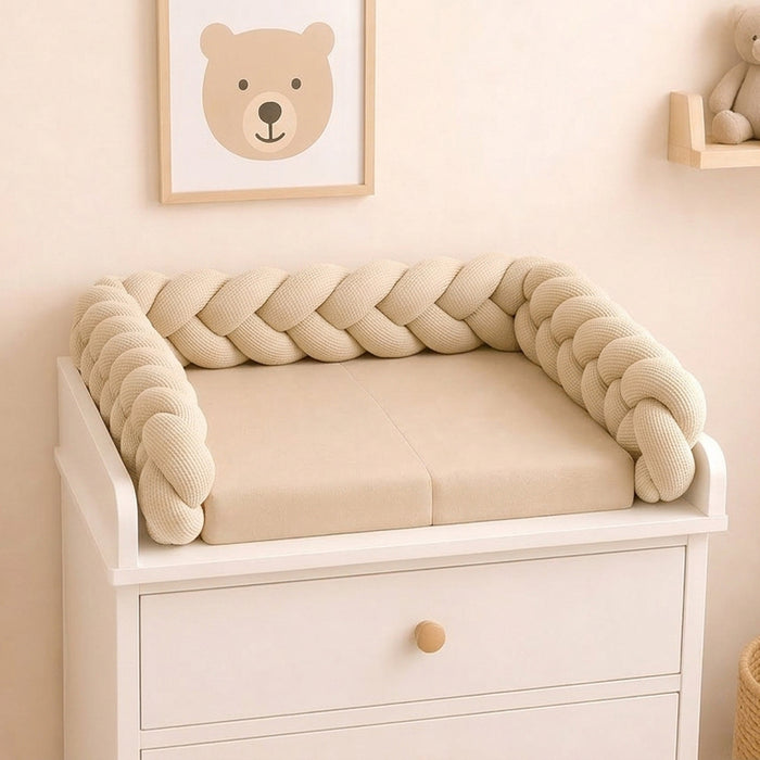 Tresse de lit en coton tricoté sable